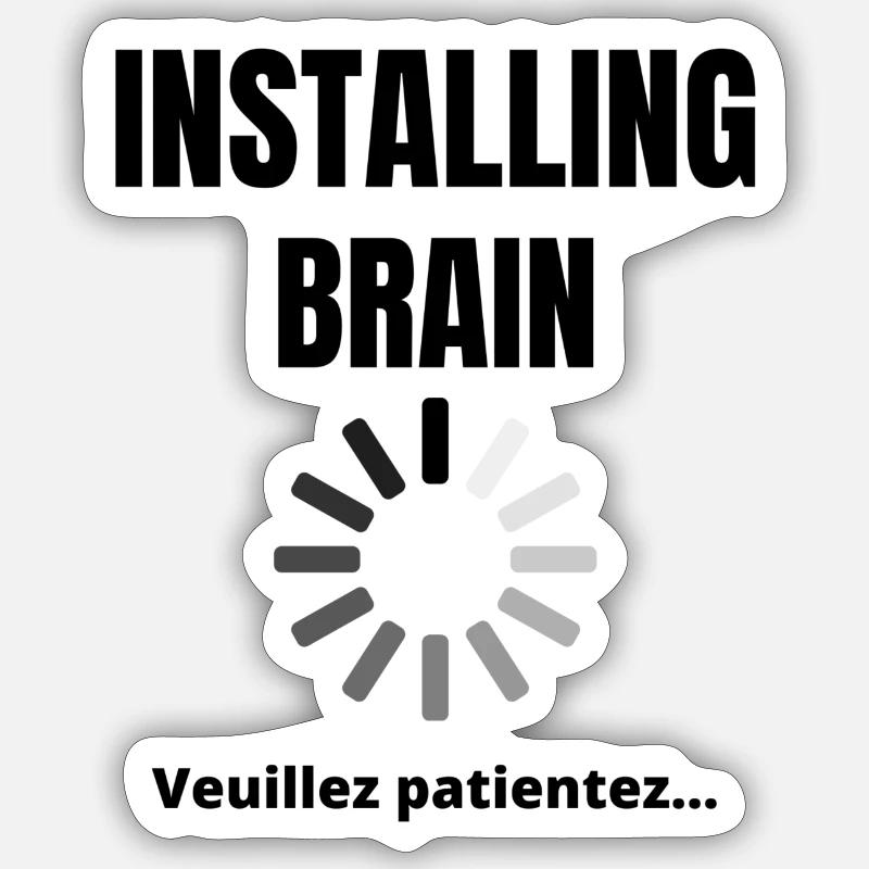 Installing brain Sticker size S (10 x 10 cm)