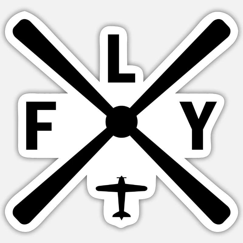 Fly Gift Pilot Pilot Airplane Copilot Sticker size S (10 x 10 cm)