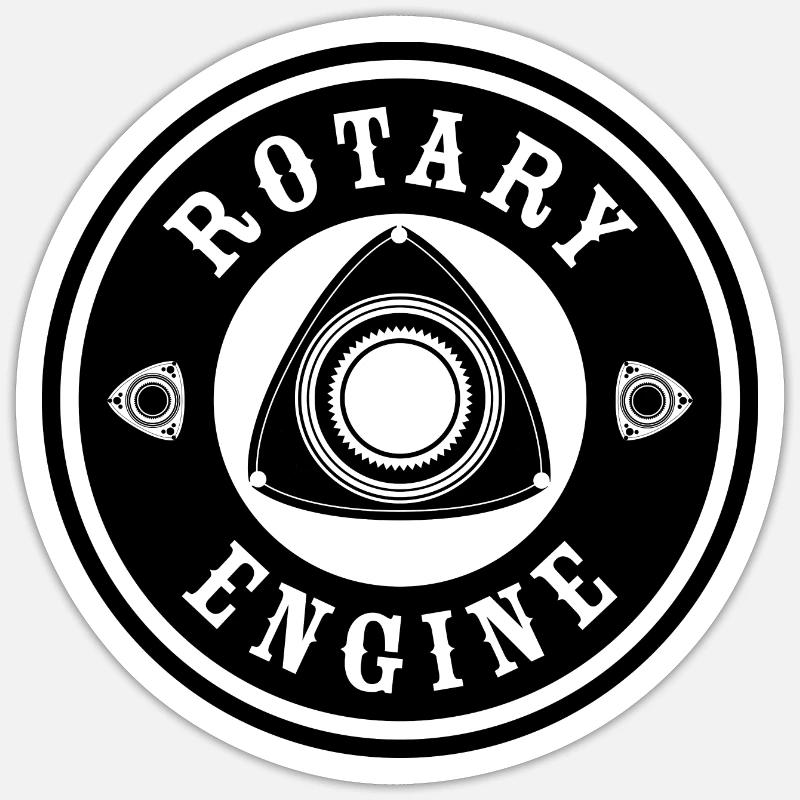 Rotary Engine - Schwarz Sticker Größe S (10 x 10 cm)