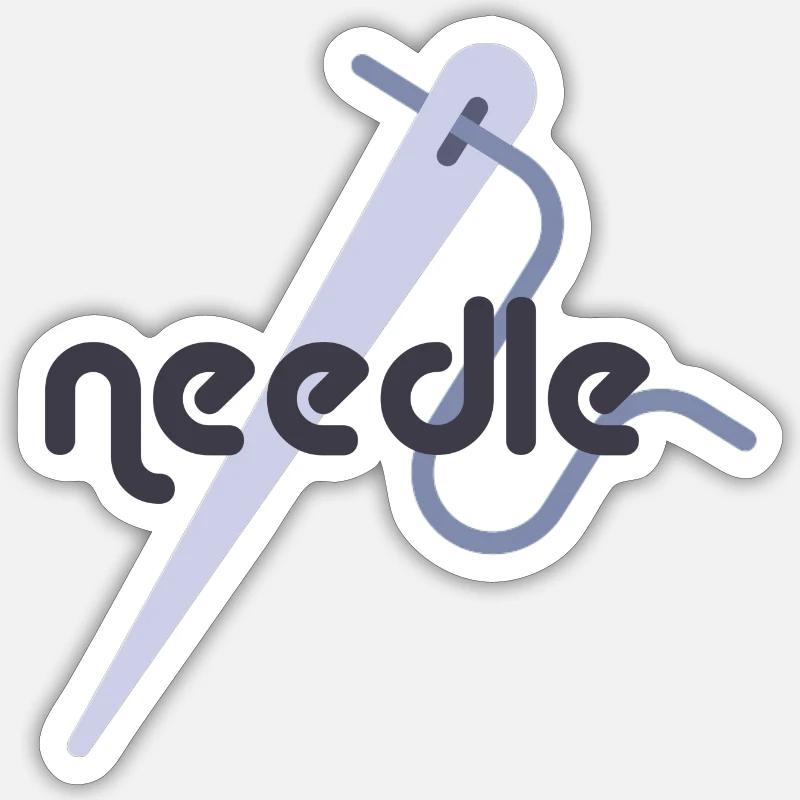 Needle - Sticker size S (10 x 10 cm) - white matte