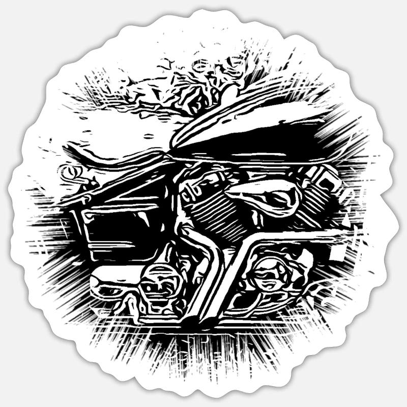 Motorcycle - Sticker size S (10 x 10 cm) - white matte