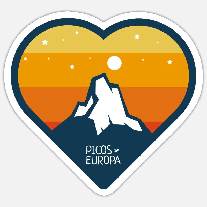 Pics d’Europe - Sticker taille S (10 x 10 cm) - blanc mat