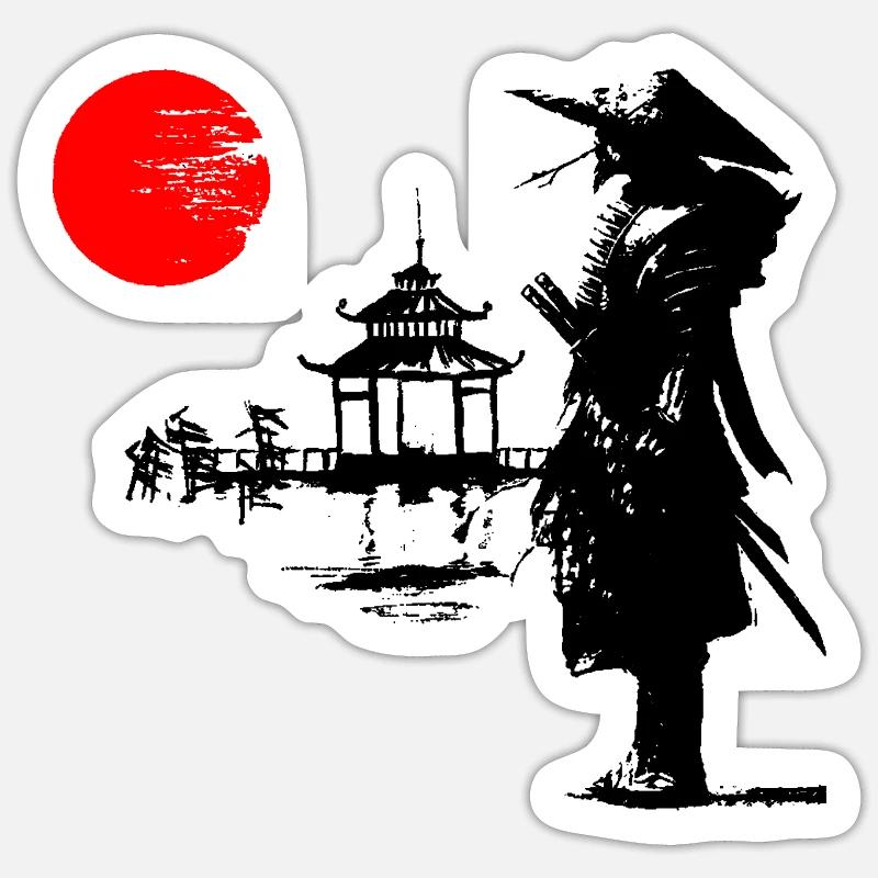 samurai 6 - Sticker size S (10 x 10 cm) - white matte