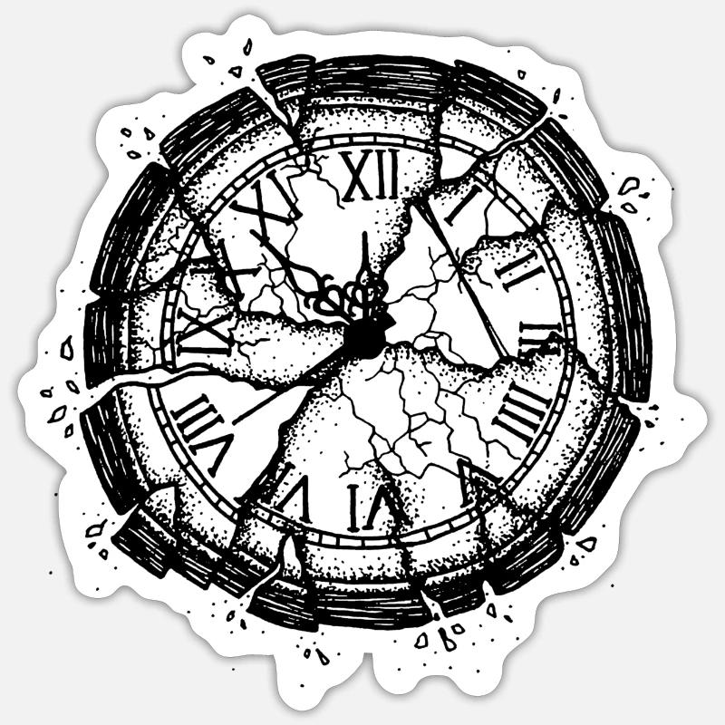 NO TIME - Sticker size S (10 x 10 cm) - white matte