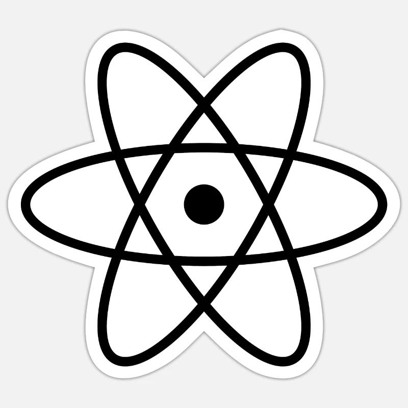 ATOM - Sticker Größe S (10 x 10 cm) - Mattweiß