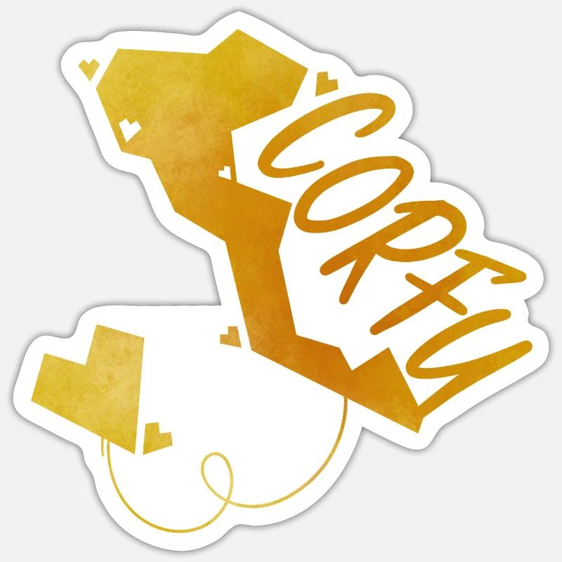 Corfu - Sticker taille S (10 x 10 cm) - blanc mat