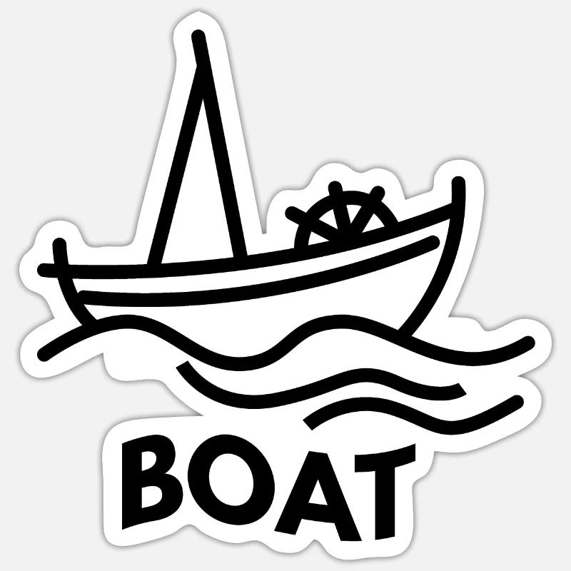 bateau - Sticker taille S (10 x 10 cm) - blanc mat
