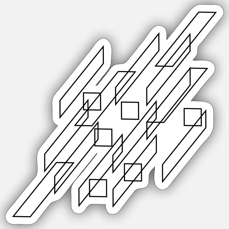 Composition géométrique - Sticker taille S (10 x 10 cm) - blanc mat