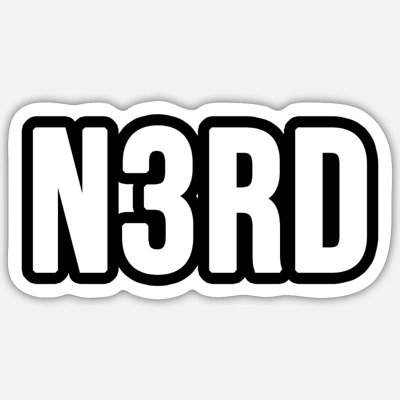 Nerd - Sticker Größe S (10 x 10 cm) - Mattweiß