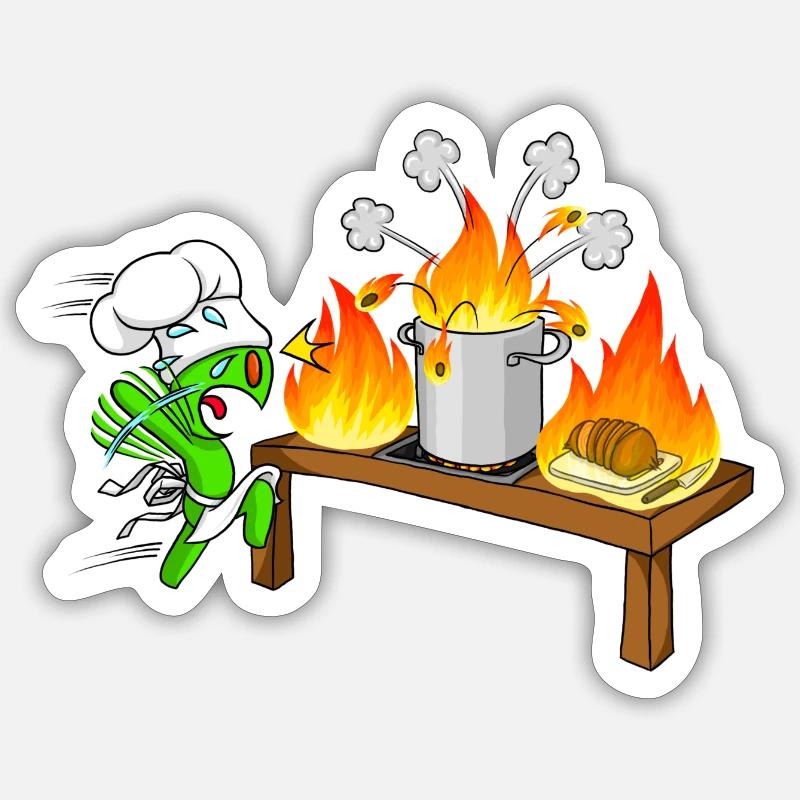 ça brûle ! - Sticker taille S (10 x 10 cm) - blanc mat