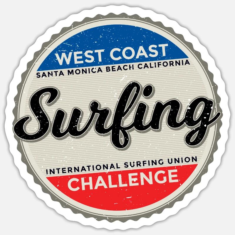 Surfing - Sticker size S (10 x 10 cm) - white matte