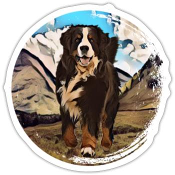 Bernese mountain dog - Sticker size S (10 x 10 cm) - white matte - Front