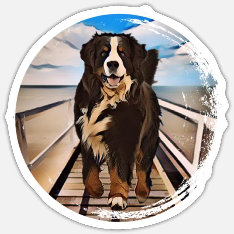 Bernese mountain dog - Sticker size S (10 x 10 cm) - white matte