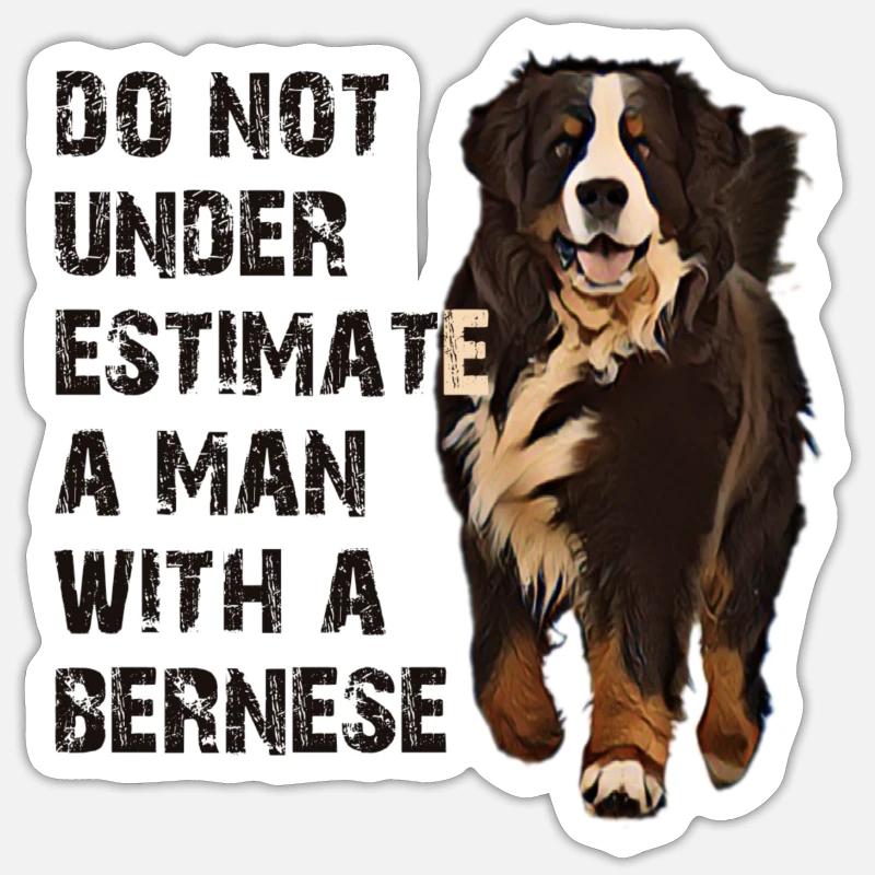 Berner Berghund - Sticker Größe S (10 x 10 cm) - Mattweiß