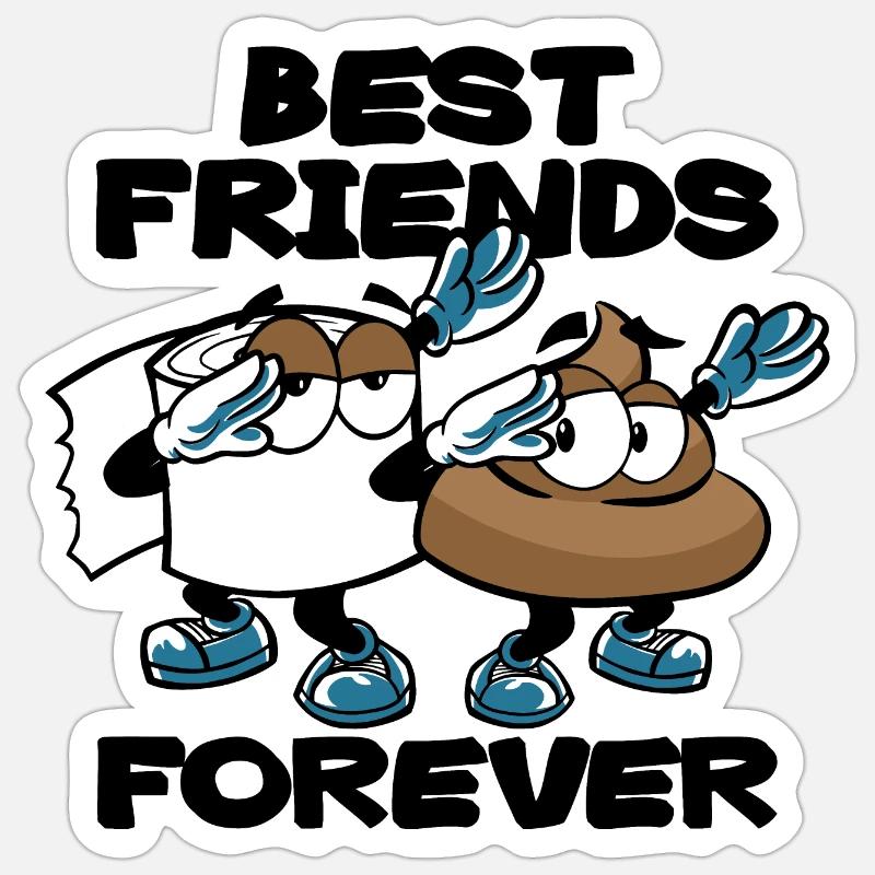 BEST FRIENDS FOREVER DABBING - Sticker Größe S (10 x 10 cm) - Mattweiß