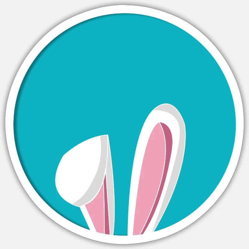 Rabbit ears - Sticker size S (10 x 10 cm) - white matte
