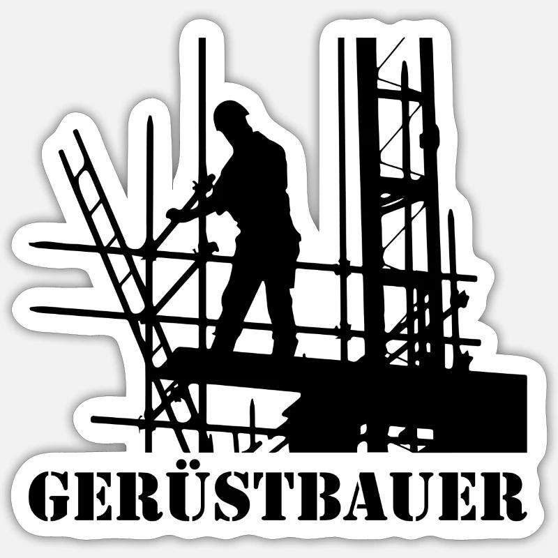 Gerüstbauer Arbeit Geschenk Gerüster Beruf Sticker Größe S (10 x 10 cm)