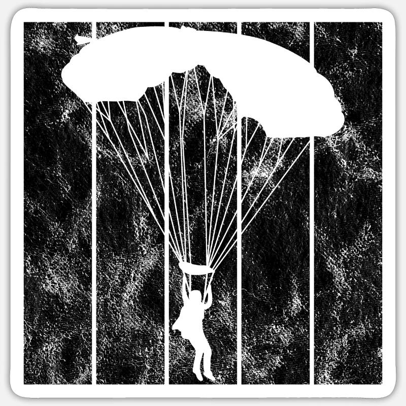 Skydiving Parachute - Sticker size S (10 x 10 cm) - white matte