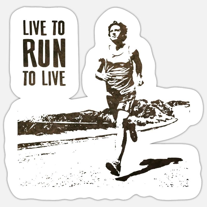 Run - Sticker size S (10 x 10 cm) - white matte
