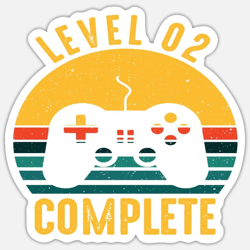 Level 2 Complete - Sticker Größe S (10 x 10 cm) - Mattweiß
