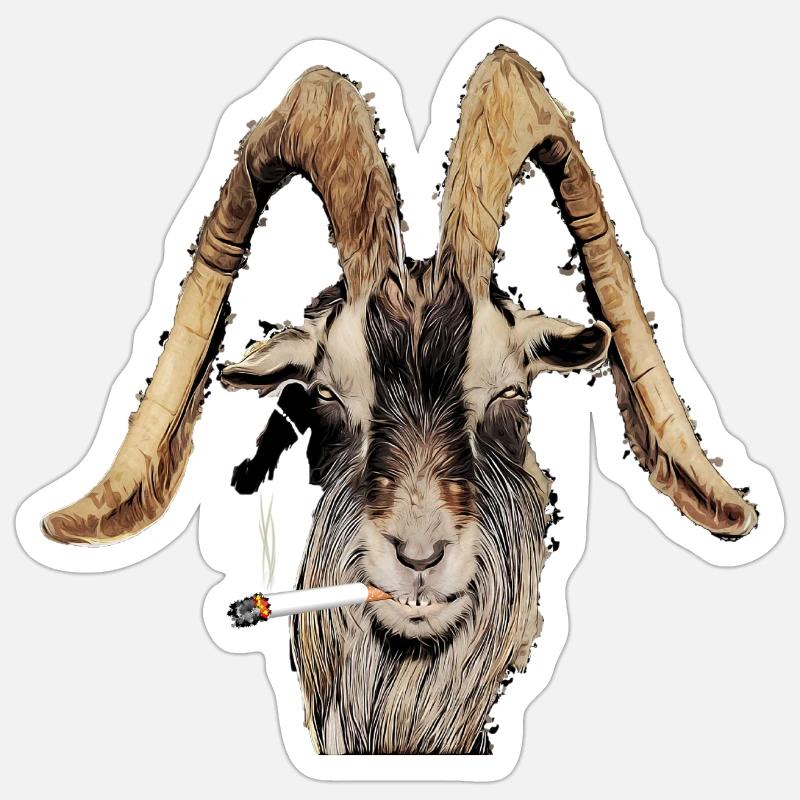 Fumeur 😀 - Sticker taille S (10 x 10 cm) - blanc mat