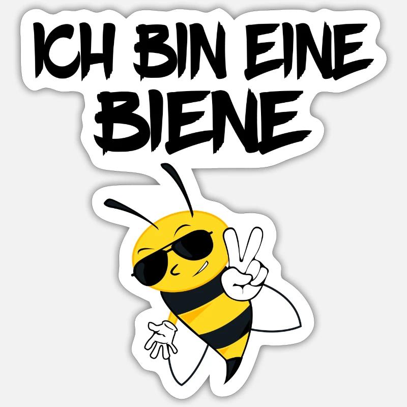 Ich bin eine biene Geschenk Imker Honig Spruch Sticker Größe S (10 x 10 cm)