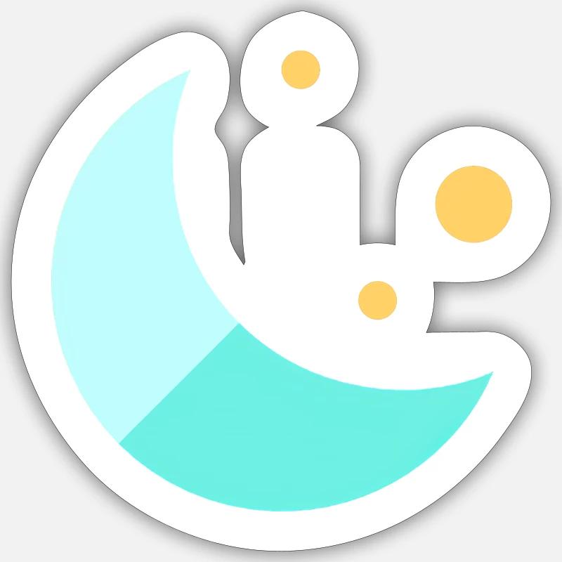 moon - Sticker size S (10 x 10 cm) - white matte