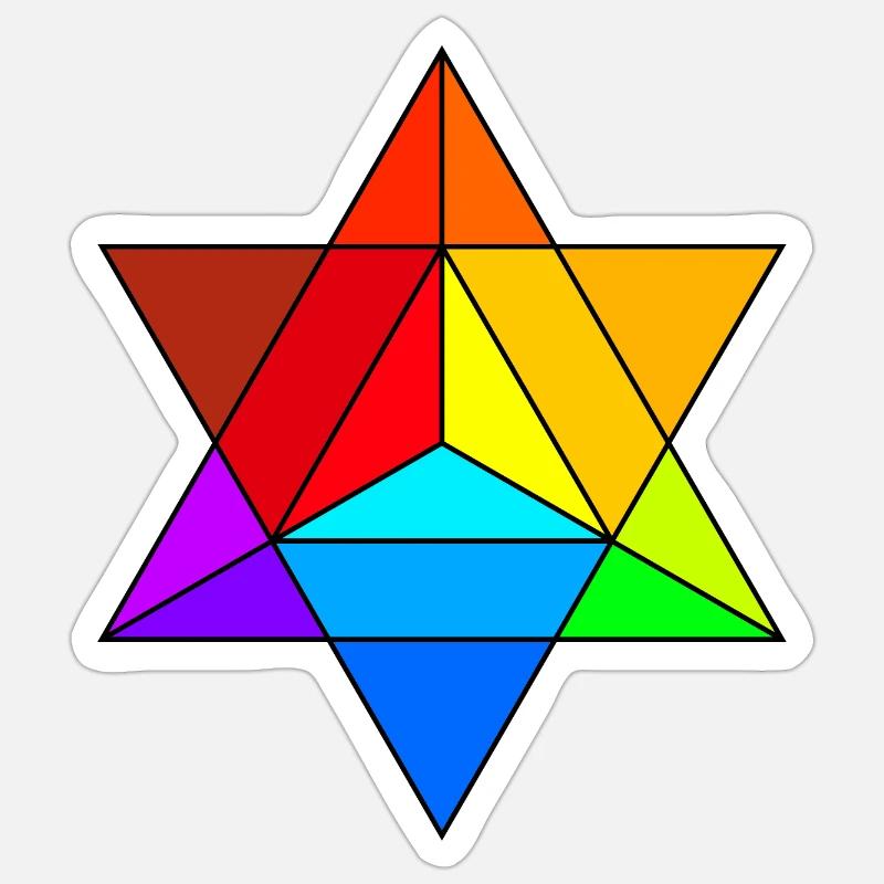 Merkaba Sacred Geometry Architecture L’Univers - Sticker taille S (10 x 10 cm) - blanc mat