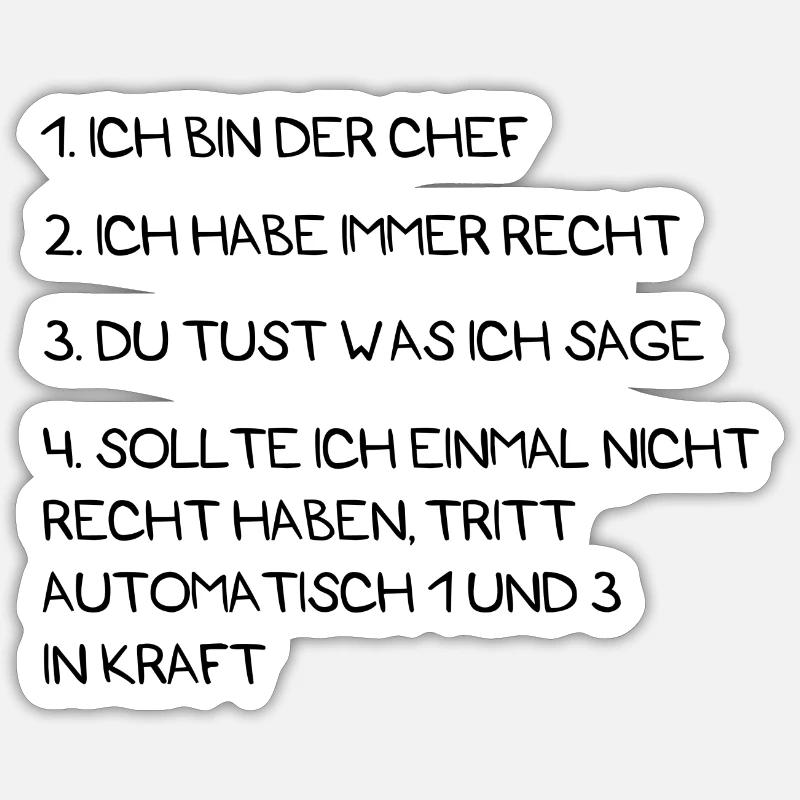 Chef Humor Geschenk Arbeit - Sticker Größe S (10 x 10 cm) - Mattweiß