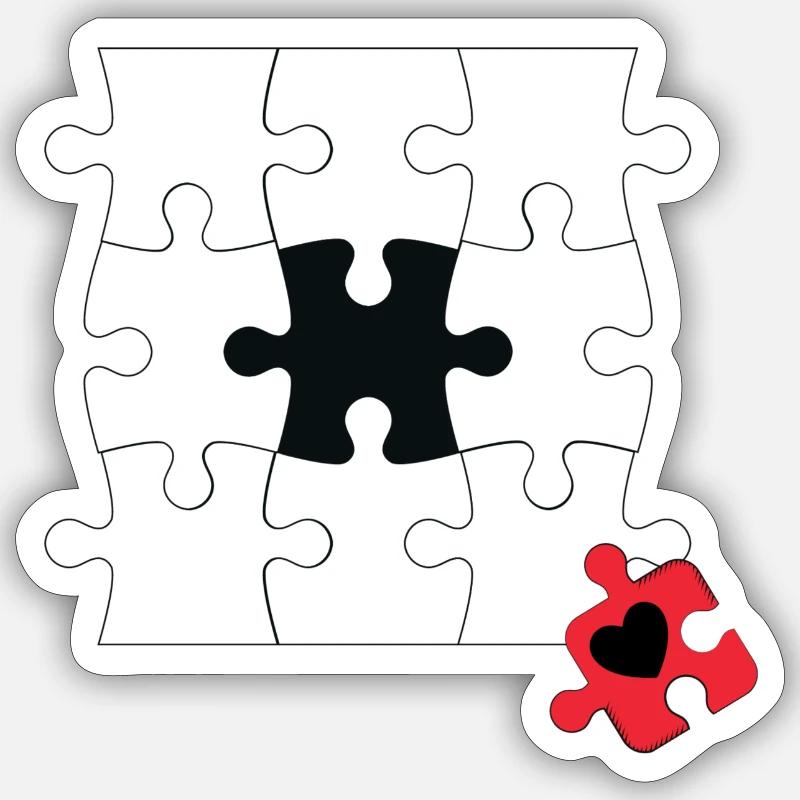 Wrong puzzle piece - Sticker size S (10 x 10 cm) - white matte
