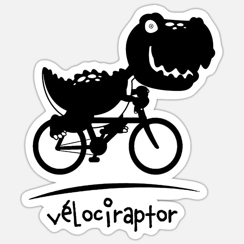vélociraptor - Sticker taille S (10 x 10 cm) - blanc mat
