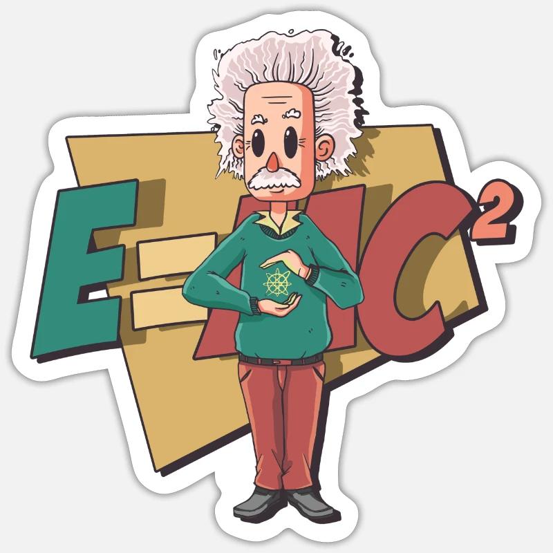Physique Formule E=mc2 - Sticker taille S (10 x 10 cm) - blanc mat