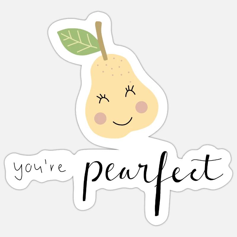 Birne Spruch - Sticker Größe S (10 x 10 cm) - Mattweiß
