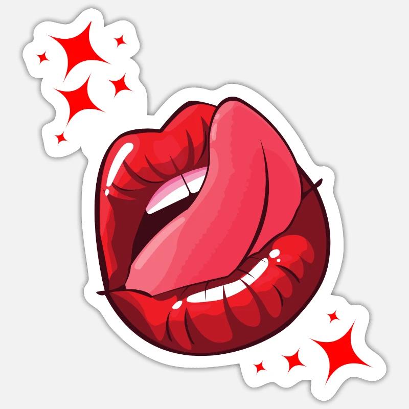 Bouche - Sticker taille S (10 x 10 cm) - blanc mat