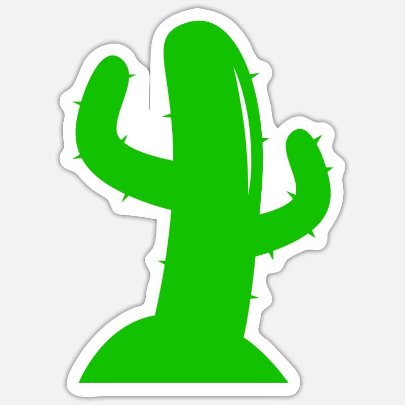 cactus - Sticker taille S (10 x 10 cm) - blanc mat