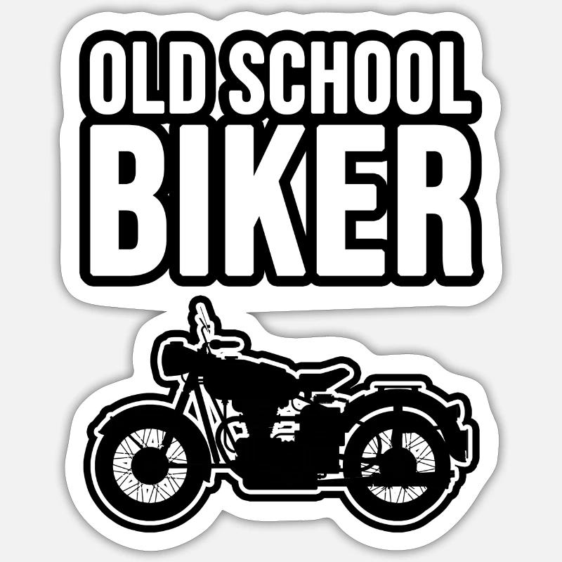 Old School Biker! Sticker Größe S (10 x 10 cm)
