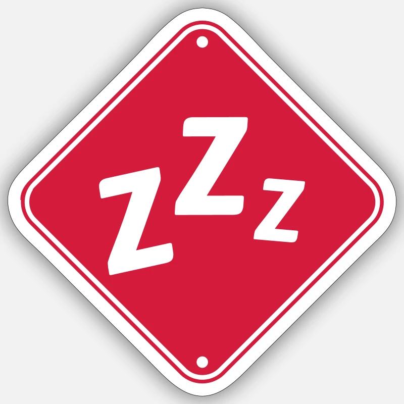 Zzz attention ronfler - Sticker taille S (10 x 10 cm) - blanc mat