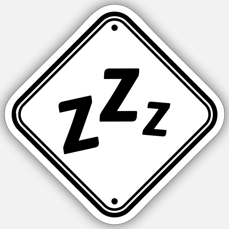 Attention snoring shield Sticker size S (10 x 10 cm)