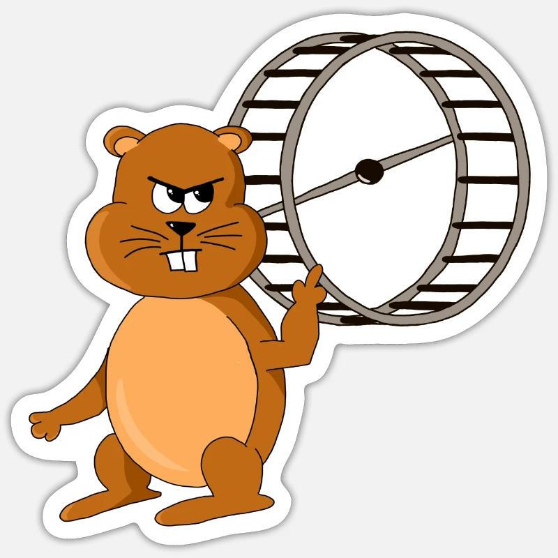 Roue du hamster - Sticker taille S (10 x 10 cm) - blanc mat
