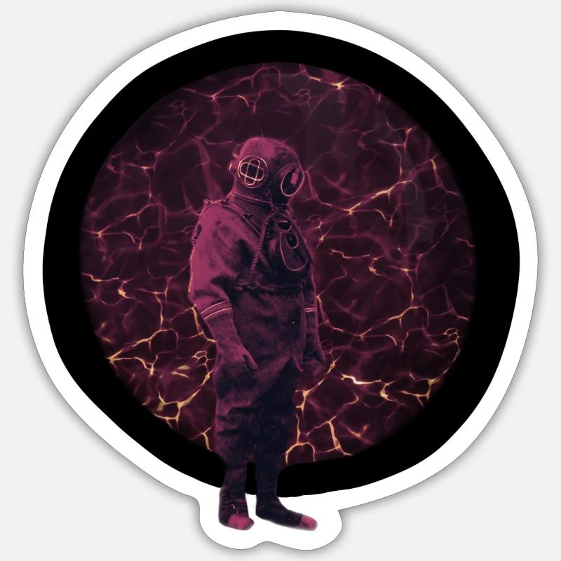 Diver - Sticker taille S (10 x 10 cm) - blanc mat