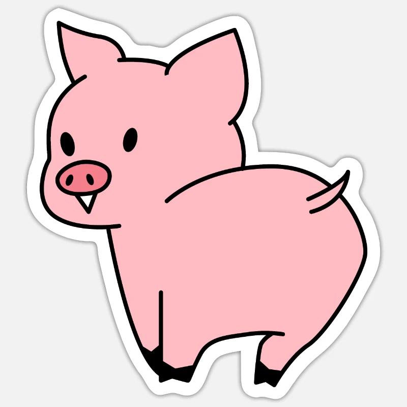 Süßes Schwein - Sticker Größe S (10 x 10 cm) - Mattweiß