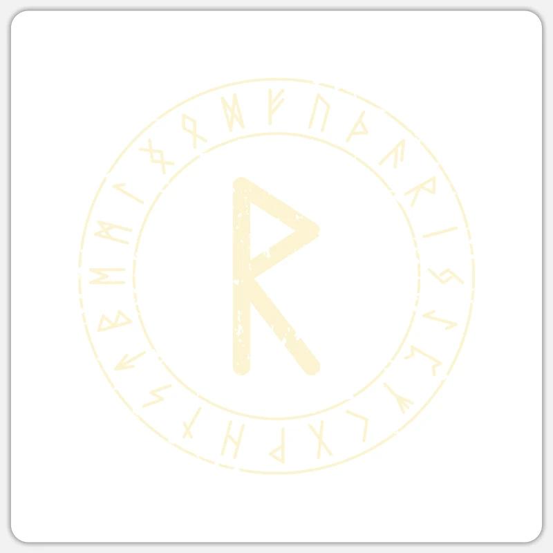 Raido Rune - Sticker Größe S (10 x 10 cm) - Mattweiß