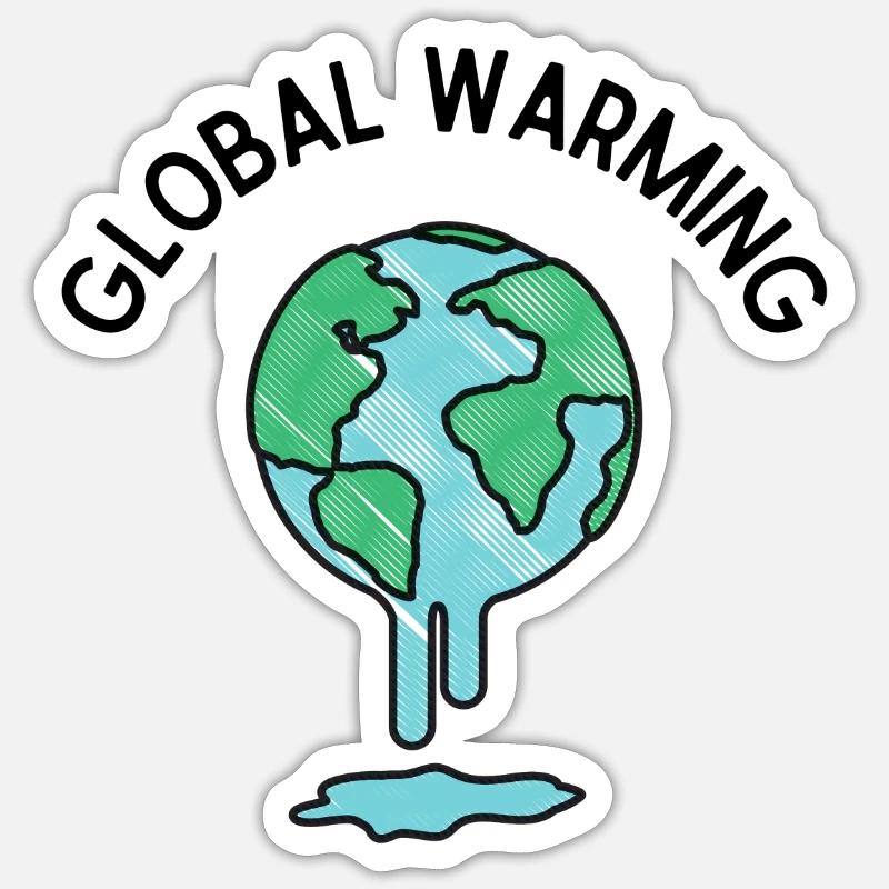 Global Warming - Sticker taille S (10 x 10 cm) - blanc mat