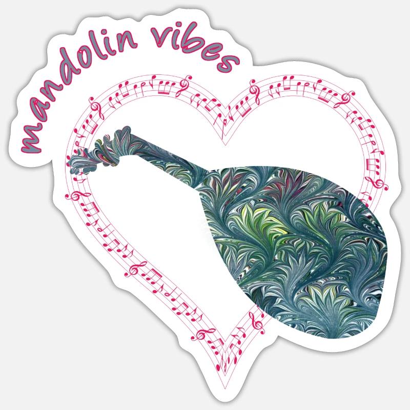 mandoline e 115 - Sticker taille S (10 x 10 cm) - blanc mat
