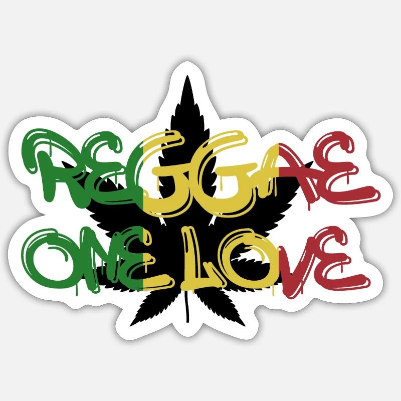 Reggae - Sticker taille S (10 x 10 cm) - blanc mat