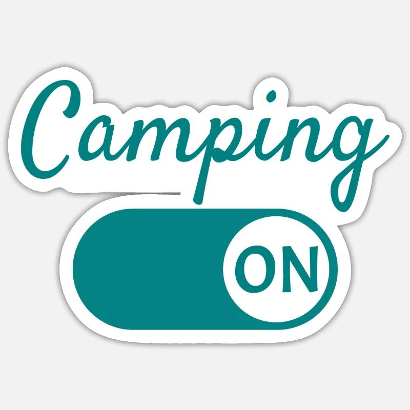 Camping Modus an - Sticker Größe S (10 x 10 cm) - Mattweiß