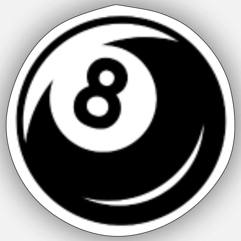 Billard eight - Sticker taille S (10 x 10 cm) - blanc mat