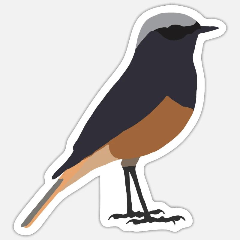 Queue rouge domestique - Sticker taille S (10 x 10 cm) - blanc mat