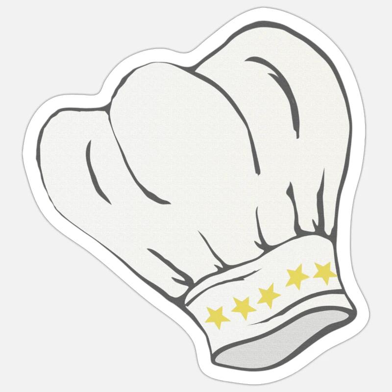 Chef's hat star pattern, cooking, gifting men Sticker size S (10 x 10 cm)