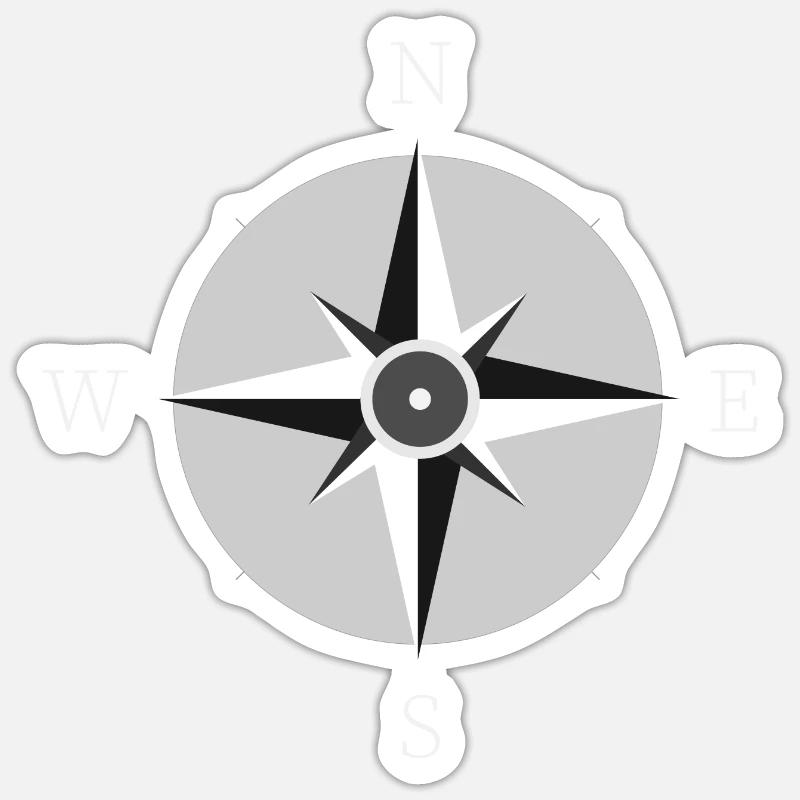 Compass - Sticker size S (10 x 10 cm) - white matte